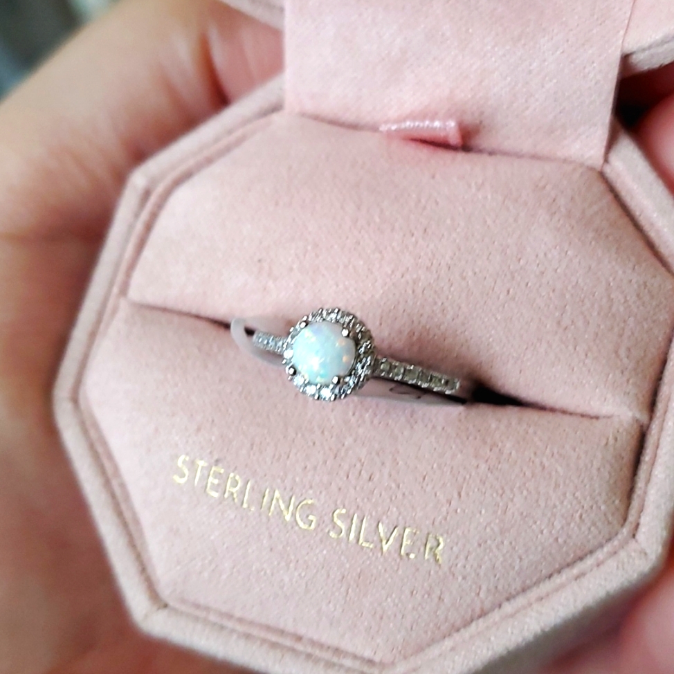 Sterling Silver And Opal Ring